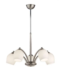 Mavros Lighting Swing 59517/5 Κρεμαστό Φωτιστικό Κλασικό Πολύφωτο Ασημί