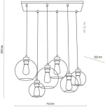 TK Lighting Cubus Κρεμαστό Φωτιστικό Μοντέρνο Πολύφωτο Διάφανο