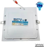 GloboStar Χωνευτό LED Panel 20W 4500K 1870lm Φυσικό Λευκό 20.1x20.1εκ. 01885