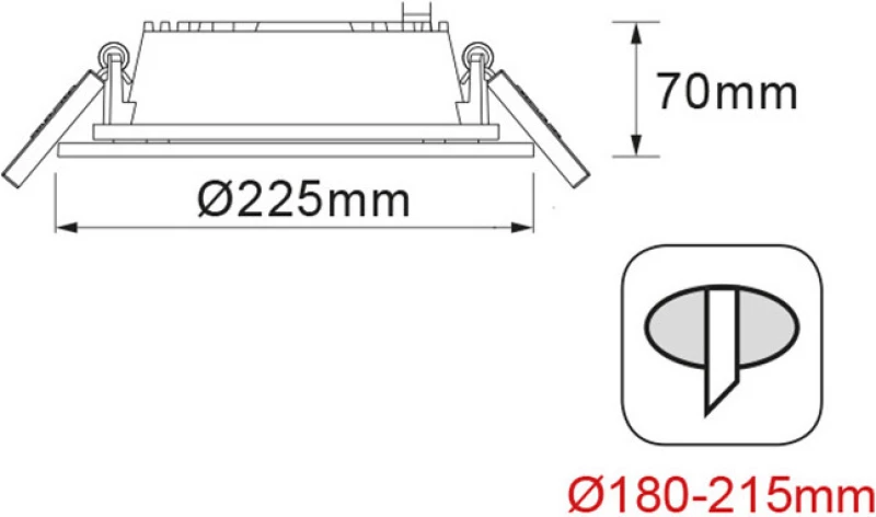 Aca Χωνευτό LED Panel 22.5x22.5εκ. PARO4060