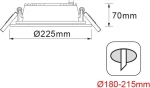 Aca Χωνευτό LED Panel 22.5x22.5εκ. PARO4060