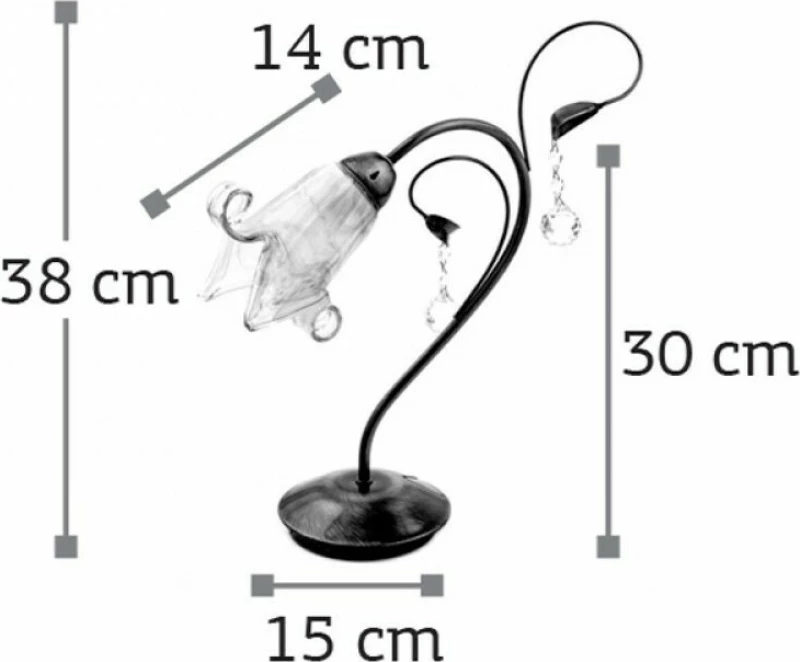 Inlight 3427 Πορτατίφ με Διάφανο Καπέλο και Ασημί Βάση