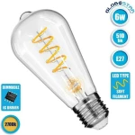 GloboStar Λάμπα LED για Ντουί E27 και Σχήμα ST64 Θερμό Λευκό 510lm Dimmable
