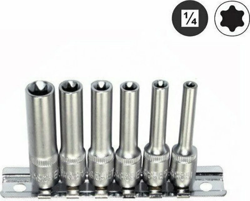Force Σετ Καρυδάκια Μακριά 1/4" Torx Θηλυκά 2062 6τμχ