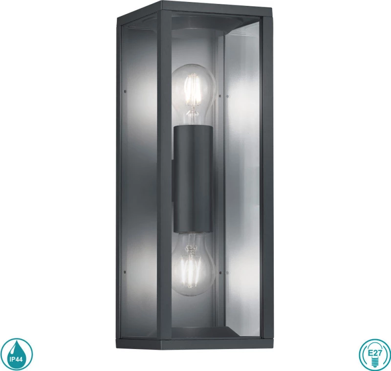 Trio Lighting Επιτοίχιο Εξωτερικό Φωτιστικό Ανθρακί 201860242