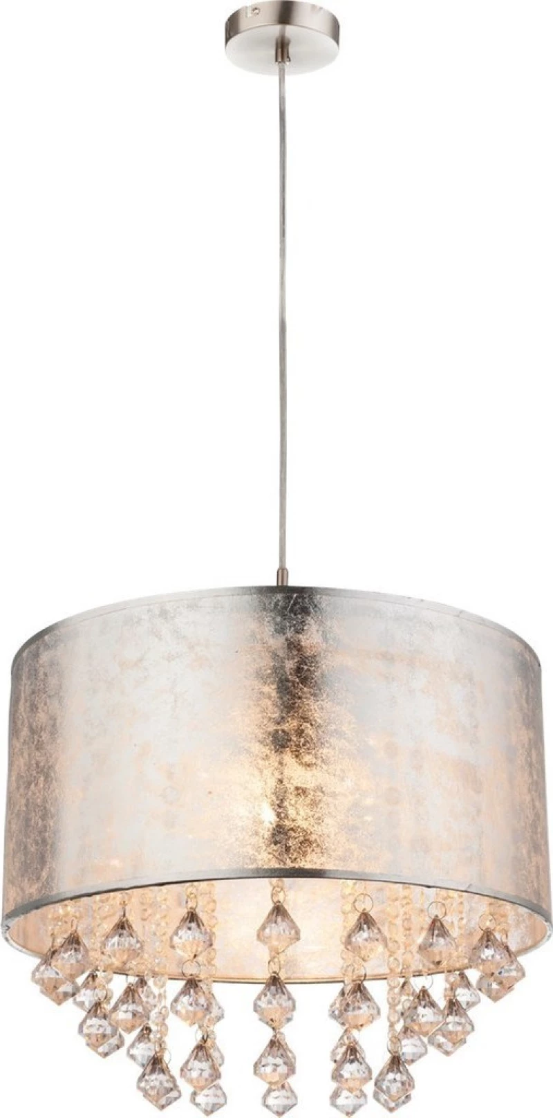 Globo Lighting Κρεμαστό Φωτιστικό Μοντέρνο Μονόφωτο Ασημί