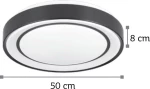 Inlight 42179Α Πλαφονιέρα Οροφής Μαύρη από Μέταλλο 50cm