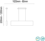 Ideal Lux Desk SP1 Κρεμαστό Φωτιστικό Μοντέρνο LED Ράγα Λευκό