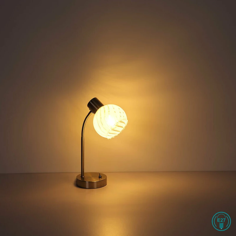 Globo Lighting Willy Πορτατίφ με Λευκό Καπέλο και Ασημί Βάση