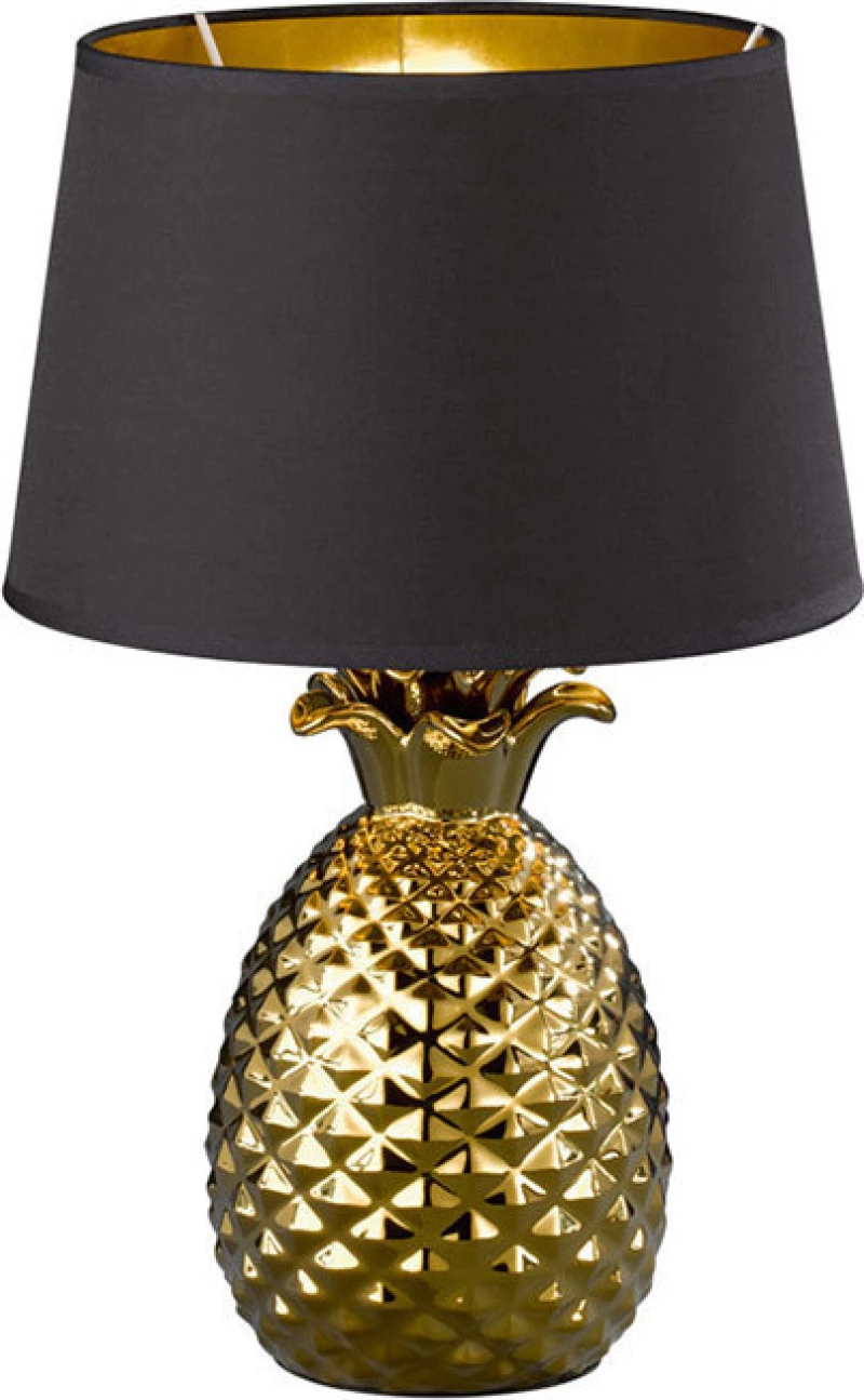 Trio Lighting Pineapple Πορτατίφ με Μαύρο Καπέλο και Χρυσή Βάση