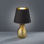 Trio Lighting Pineapple Πορτατίφ με Μαύρο Καπέλο και Χρυσή Βάση
