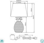 Trio Lighting Pineapple Πορτατίφ με Μαύρο Καπέλο και Χρυσή Βάση