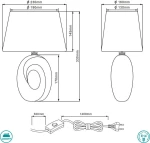 Trio Lighting Taba Πορτατίφ με Μαύρο Καπέλο και Χρυσή Βάση