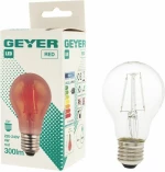 Geyer Λάμπα LED για Ντουί E27 και Σχήμα A60 Κόκκινο 60lm