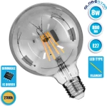 GloboStar Edison Retro Λάμπα LED για Ντουί E27 και Σχήμα G125 Θερμό Λευκό 800lm Dimmable