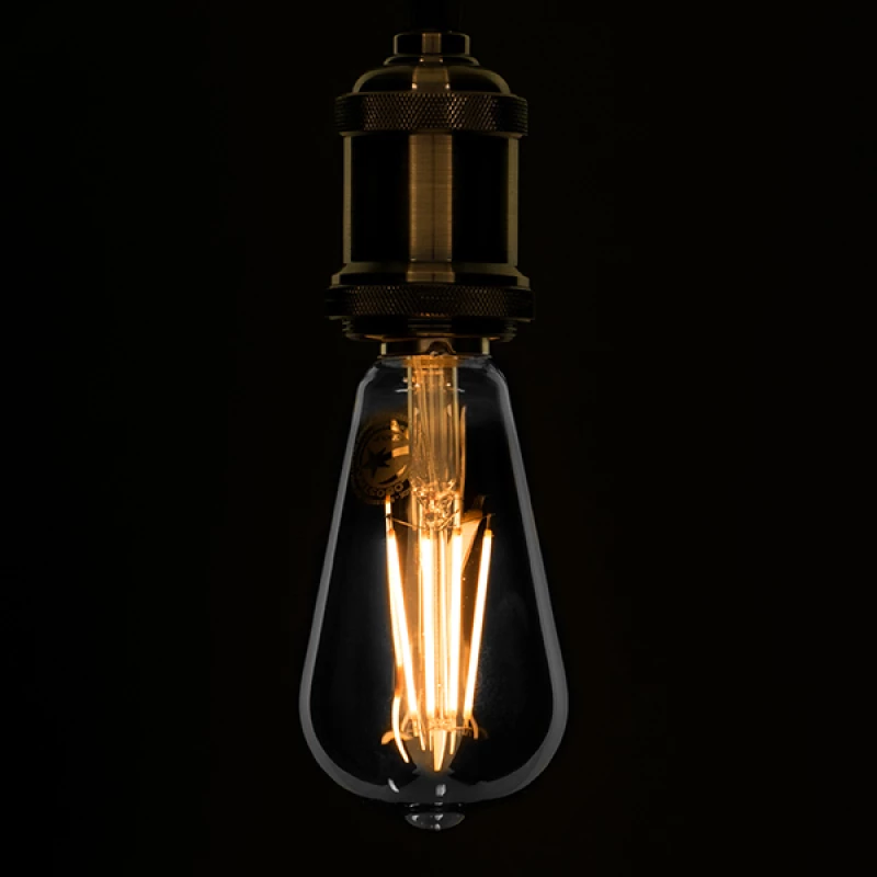 GloboStar Edison Retro Λάμπα LED για Ντουί E27 και Σχήμα ST64 Θερμό Λευκό 1000lm Dimmable