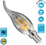 GloboStar Λάμπα LED για Ντουί E14 και Σχήμα C35T Θερμό Λευκό 400lm Dimmable