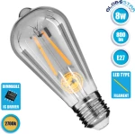 GloboStar Edison Retro Λάμπα LED για Ντουί E27 και Σχήμα ST64 Θερμό Λευκό 800lm Dimmable