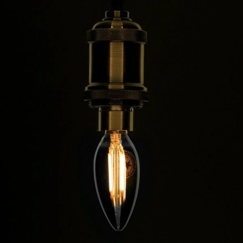 GloboStar Λάμπα LED για Ντουί E14 και Σχήμα C35 Θερμό Λευκό 400lm Dimmable