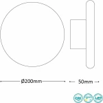 Ideal Lux Led Cover AP1 Round Big Φωτιστικό Τοίχου Μαύρο
