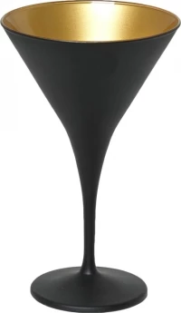 Espiel Ποτήρι Martini Maya Μαύρο-Χρυσό Ματ Γυάλινο 250ml