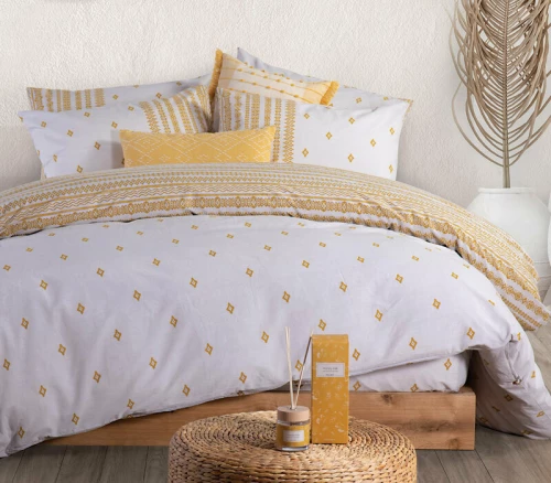 Nef-Nef Σετ Σεντόνια Υπέρδιπλα 240x270 Arabi Yellow - White