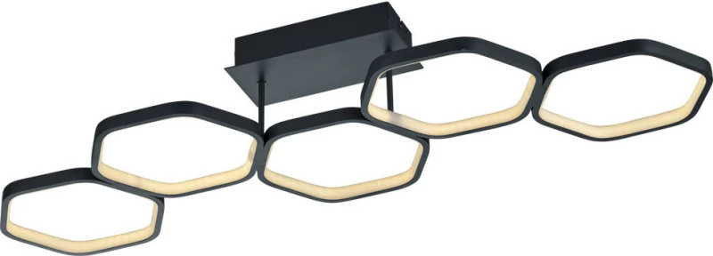 Trio Lighting Vigo Πλαφονιέρα Οροφής Μαύρη από Μέταλλο