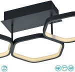 Trio Lighting Vigo Πλαφονιέρα Οροφής Μαύρη από Μέταλλο