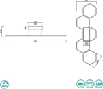 Trio Lighting Vigo Πλαφονιέρα Οροφής Μαύρη από Μέταλλο