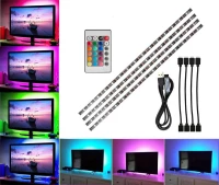 Αδιάβροχη Ταινία LED RGB 4x50cm με Τηλεχειριστήριο SMD5050 USB (5V)