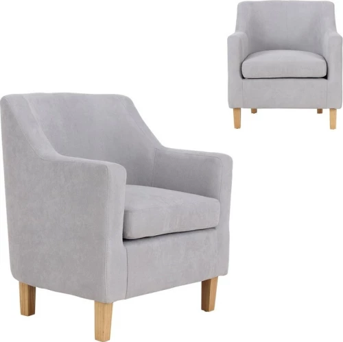 BETA Πολυθρόνα - Μπερζέρα Σαλονιού - Καθιστικού Ύφασμα Ανοιχτό Γκρι