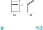 Ideal Lux Led Style AP1 Επιτοίχιο Εξωτερικό Φωτιστικό 221502