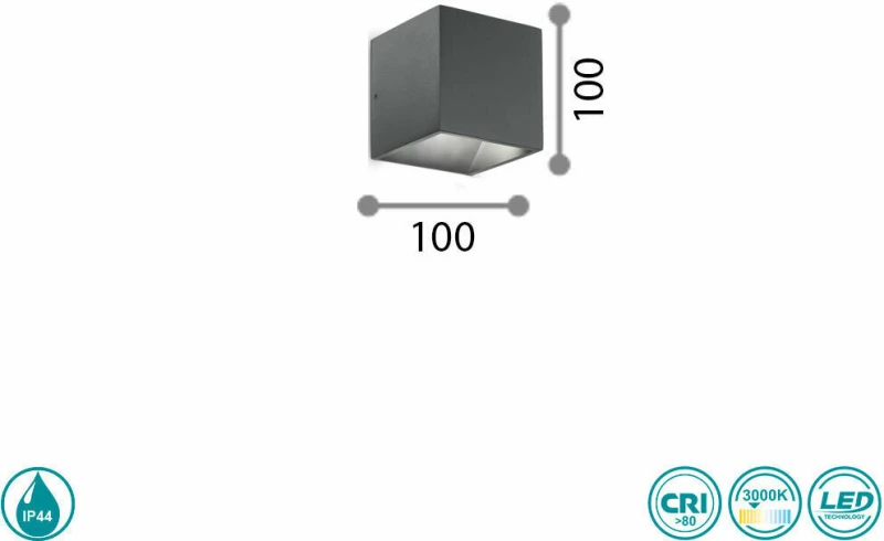 Ideal Lux Rubik Επιτοίχιο Εξωτερικό Φωτιστικό 247083