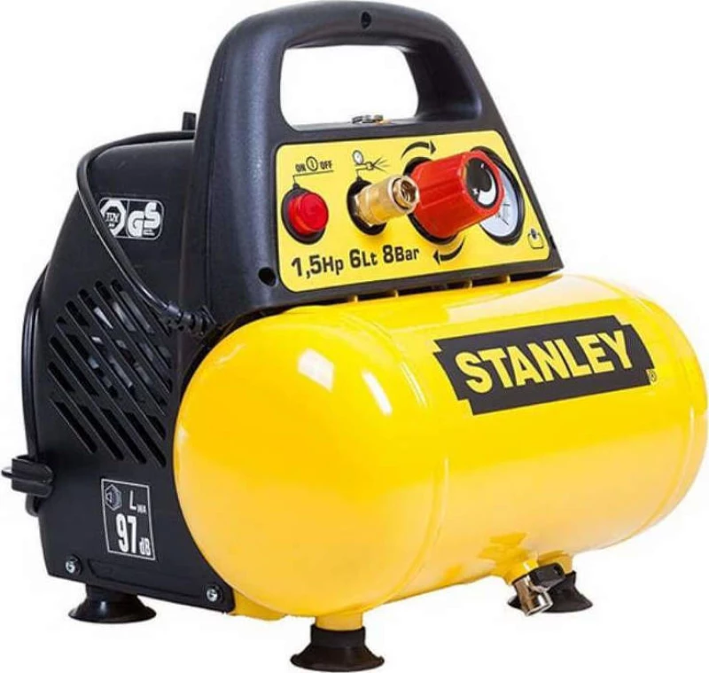 Stanley DN 200/8 Κομπρεσέρ Αεροσυμπιεστής Μονομπλοκ Λαδιού 6 Λίτρων