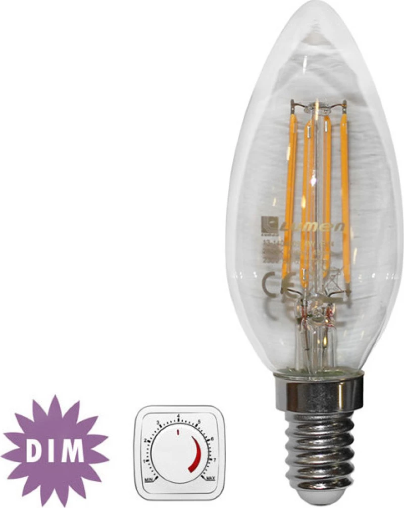 Adeleq Λάμπα LED για Ντουί E14 και Σχήμα C35 Θερμό Λευκό 660lm Dimmable