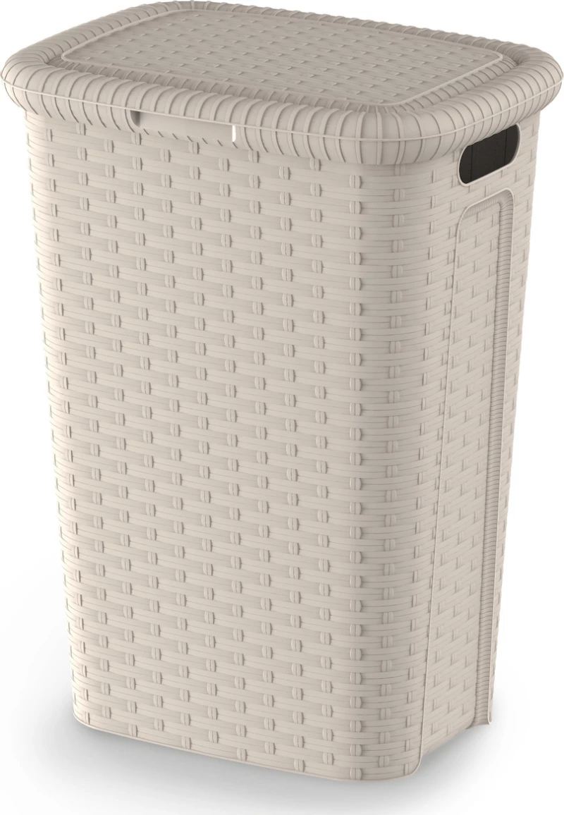 Καλάθι Απλύτων Πλαστικό Rattan Cindy Μπεζ 53Lt 44x33x60υψ 2605007
