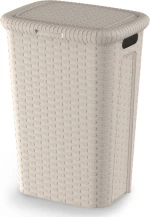 Καλάθι Απλύτων Πλαστικό Rattan Cindy Μπεζ 53Lt 44x33x60υψ 2605007