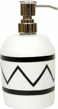 Δοχείο Κρεμοσάπουνου Santorini JABR030WB 9x18 White-Black Bazar Bizar Κεραμικό