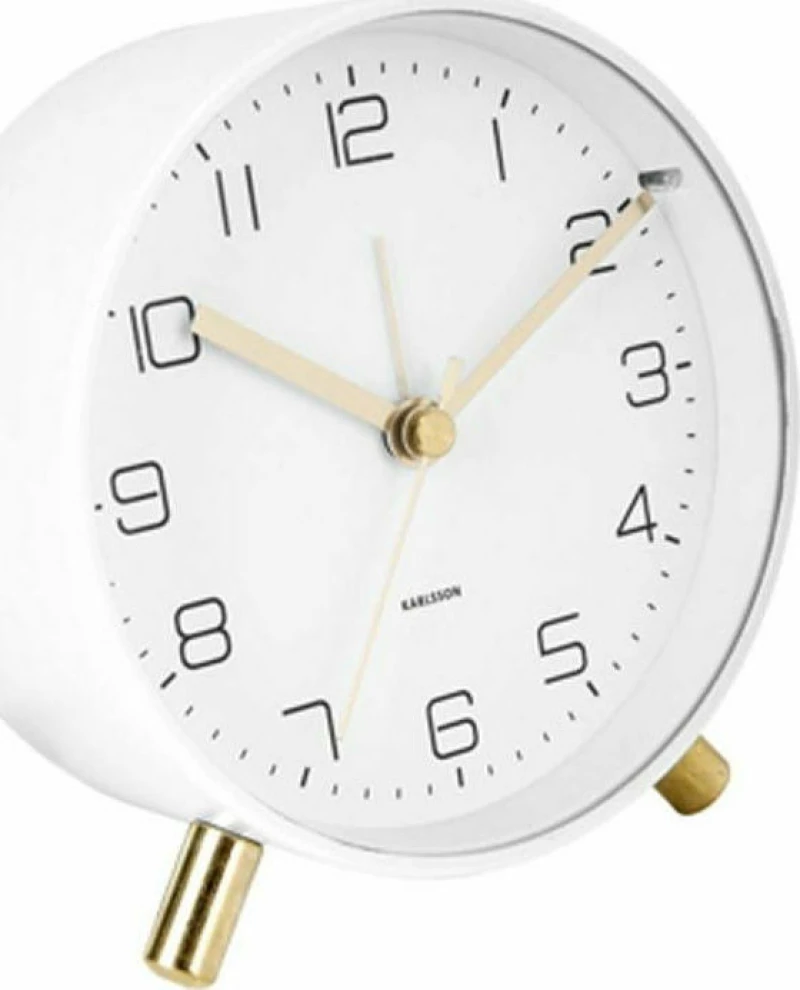 Επιτραπέζιο Ρολόι - Ξυπνητήρι Lofty KA5752WH D11cmxH5,2cm Matt White Karlsson Μέταλλο
