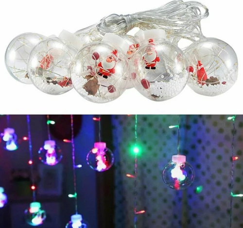 10 Λαμπάκια LED Πολύχρωμα , Κουρτίνα, Ρεύματος 3m