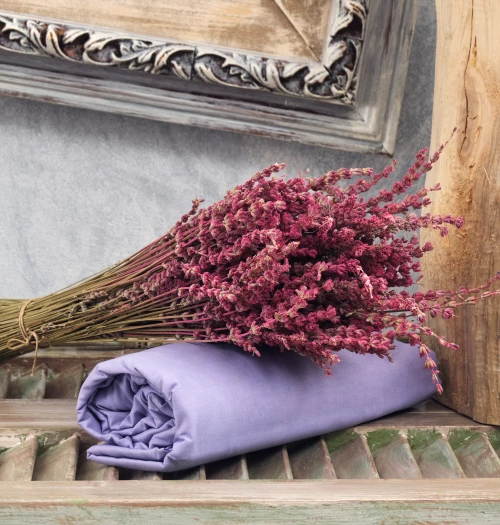 Σεντόνια Μονόχρωμα Angel Touch Cokitex Λεβάντα-Διπλό Λάστιχο (150Χ200+25)