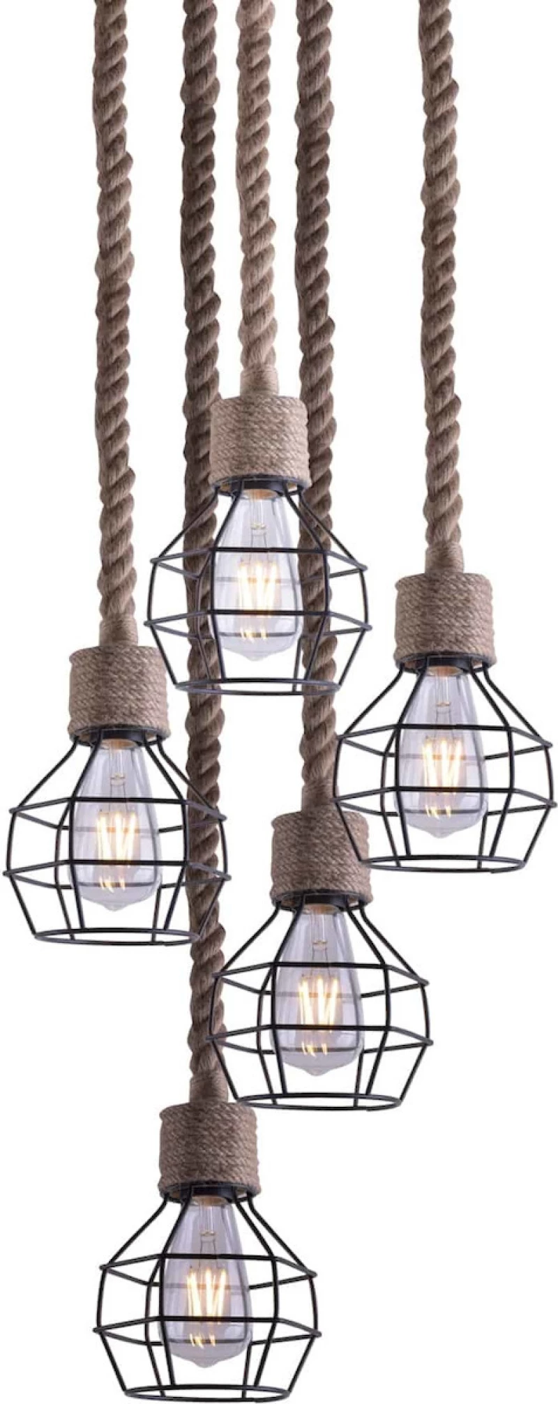 Home Lighting Κρεμαστό Φωτιστικό Μοντέρνο Πολύφωτο Μαύρο