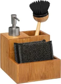 Dispenser, σφουγγάρι και βούρτσα bamboo