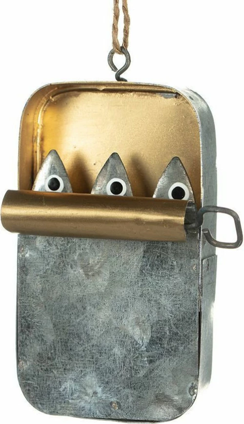 Κονσέρβα Διακοσμητική Με Σαρδέλες 8cm SH6188 Gold-Grey Μέταλλο