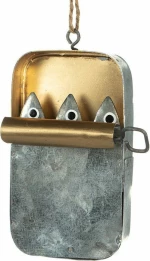Κονσέρβα Διακοσμητική Με Σαρδέλες 8cm SH6188 Gold-Grey Μέταλλο