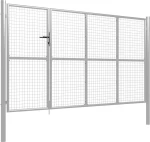 vidaXL Πόρτα Περίφραξης Κήπου Ασημί Ατσάλινη 150x350cm 144343