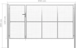 vidaXL Πόρτα Περίφραξης Κήπου Ασημί Ατσάλινη 150x350cm 144343