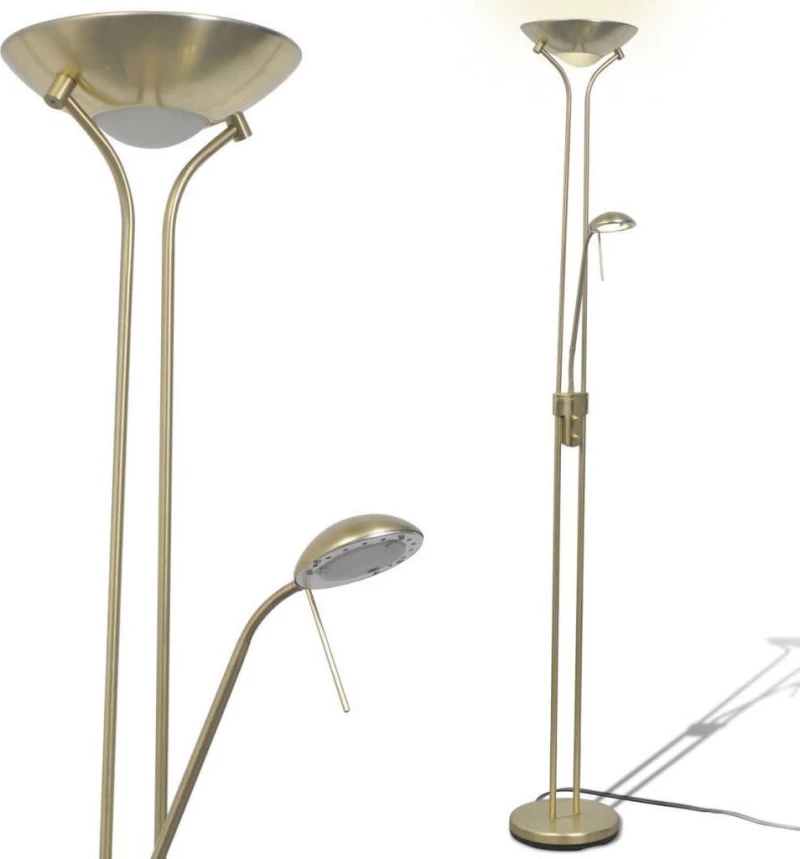 vidaXL Φωτιστικό Δαπέδου Μπρούτζινο με Ύψος 180cm