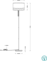 Globo Lighting 15221S Φωτιστικό Δαπέδου Ασημί με Ύψος 170cm