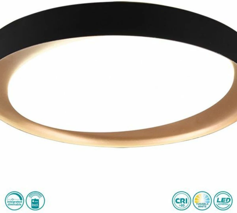 Trio Lighting Zeta Πλαφονιέρα Οροφής Μαύρη από Μέταλλο